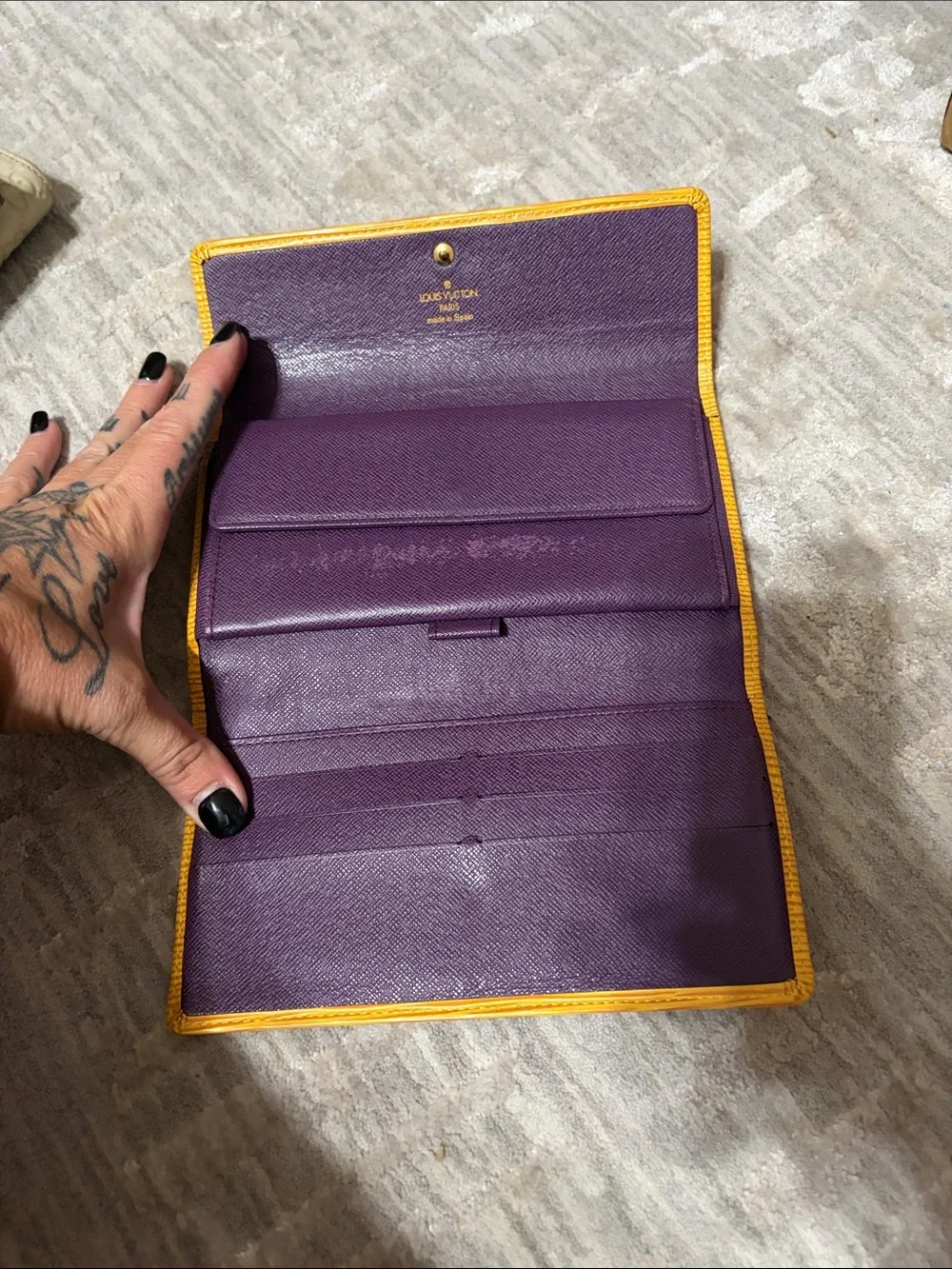 Louis Vuitton Yellow Epi Leather Folded Wallet